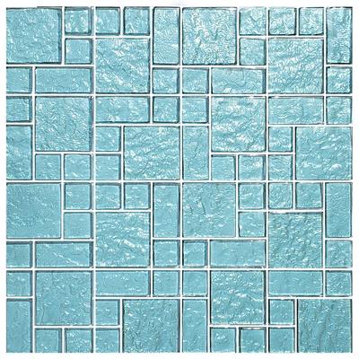 Galaxy Aquamarine Mixed Glass Mosaic 12"x12" Pool Tile