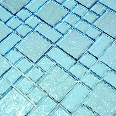 Galaxy Aquamarine Mixed Glass Mosaic 12"x12" Pool Tile - Hover
