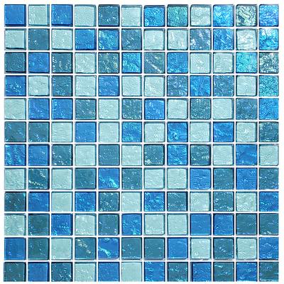 Galaxy Blue Blend 1x1 Glass Mosaic 12"x12" Pool Tile