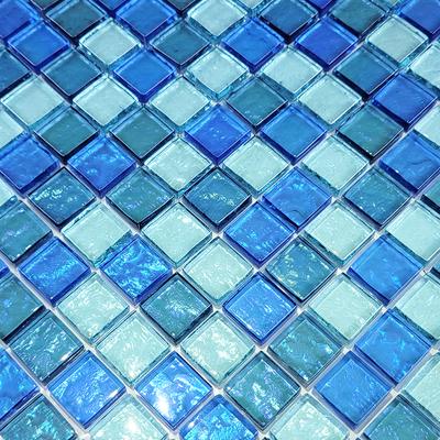 Galaxy Blue Blend 1x1 Glass Mosaic 12"x12" Pool Tile - Hover