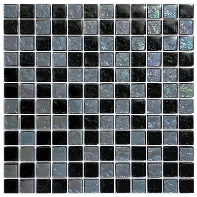 Galaxy Slate Blend 1x1 Glass Mosaic 12"x12" Pool Tile