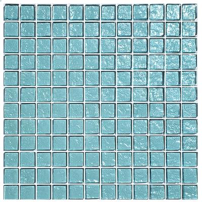 Galaxy Aquamarine 1x1 Glass Mosaic 12"x12" Pool Tile