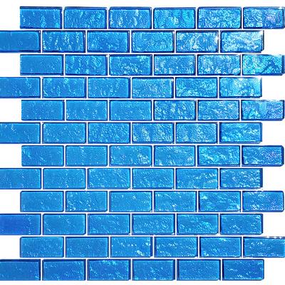 Galaxy Blue 1x2 Glass Mosaic 12"x12" Pool Tile
