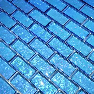 Galaxy Blue 1x2 Glass Mosaic 12"x12" Pool Tile - Hover