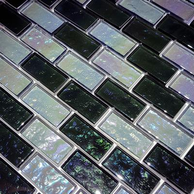 Galaxy Slate Blend 1x2 Glass Mosaic 12"x12" Pool Tile - Hover