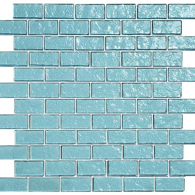 Galaxy Aquamarine 1x2 Glass Mosaic 12"x12" Pool Tile