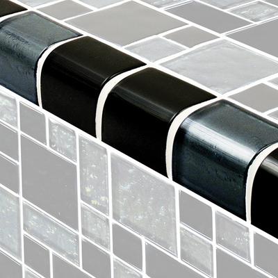 Galaxy Trim Slate Blend Mixed Glass Bullnose Pool Tile (Covering 1 Linear Foot)