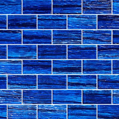 Mirage Marina Blue 1.5x3 Glass Mosaic 12"x12" Pool Tile