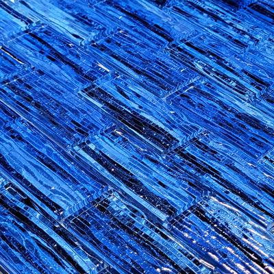 Mirage Marina Blue 1.5x3 Glass Mosaic 12"x12" Pool Tile - Hover