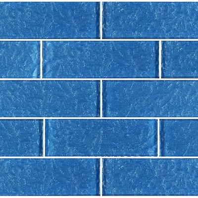 Moonscape Blue 2x6 Glass Mosaic 12"x12" Pool Tile