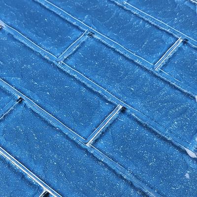 Moonscape Blue 2x6 Glass Mosaic 12"x12" Pool Tile - Hover