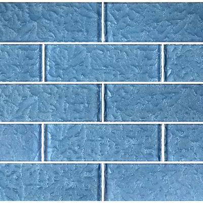 Moonscape Steel Blue 2x6 Glass Mosaic 12"x12" Pool Tile