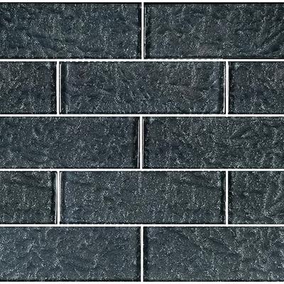 Moonscape Black 2x6 Glass Mosaic 12"x12" Pool Tile