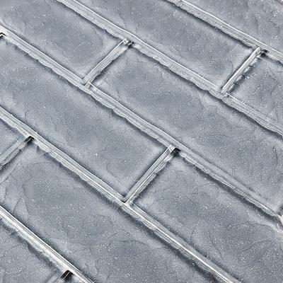 Moonscape Gray 2x6 Glass Mosaic 12"x12" Pool Tile - Hover