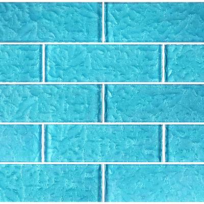 Moonscape Turquoise 2x6 Glass Mosaic 12"x12" Pool Tile