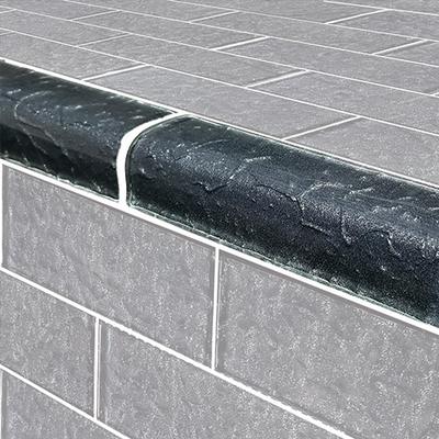 Moonscape Trim Black Glass Bullnose Pool Tile (Covering 1 Linear Foot)
