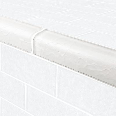 Moonscape Trim White Glass Bullnose Pool Tile (Covering 1 Linear Foot)