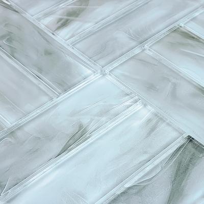 Panama Weave Metro Gray 2x6 Glass Mosaic 12"x12" Pool Tile - Hover