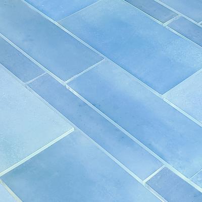 Sea Glass Tumbled Blue Mixed Glass Mosaic 12"x12" Pool Tile - Hover