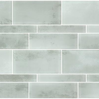 Sea Glass Tumbled Gray Mixed Glass Mosaic 12"x12" Pool Tile