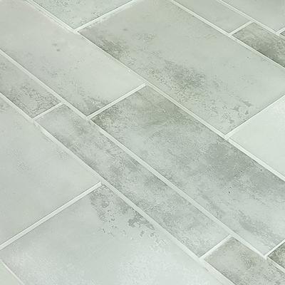 Sea Glass Tumbled Gray Mixed Glass Mosaic 12"x12" Pool Tile - Hover