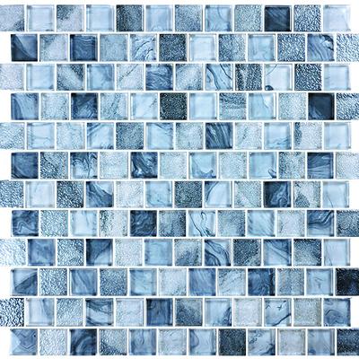 Signature Arctic Blue 1x1 Glass Mosaic 12"x12" Pool Tile