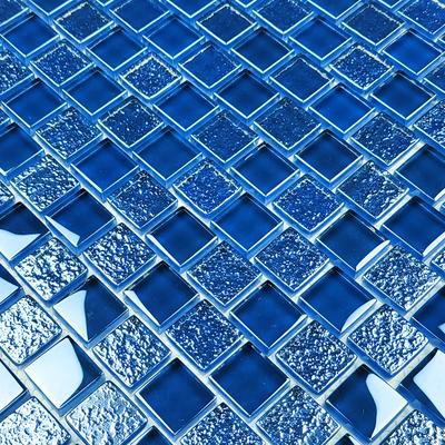 Signature Blue 1x1 Glass Mosaic 12"x12" Pool Tile - Hover