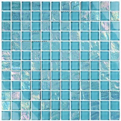 Twilight Turquoise 1x1 Glass Mosaic 12"x12" Pool Tile