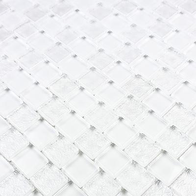 Signature Bright White 1x1 Glass Mosaic 12"x12" Pool Tile - Hover