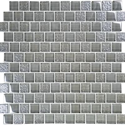 Signature Gray 1x1 Glass Mosaic 12"x12" Pool Tile
