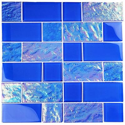 Twilight Royal Blue Mixed Glass Mosaic 12"x12" Pool Tile