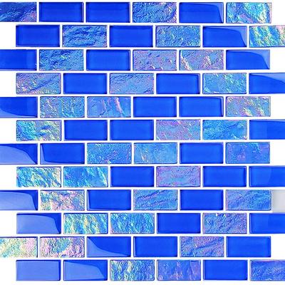 Twilight Royal Blue 1x2 Glass Mosaic 12"x12" Pool Tile