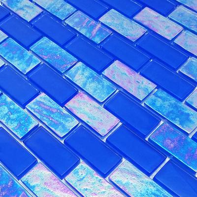 Twilight Royal Blue 1x2 Glass Mosaic 12"x12" Pool Tile - Hover