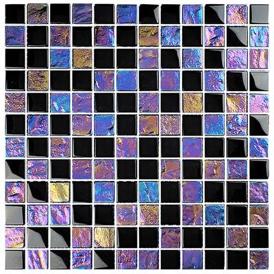 Twilight Black 1x1 Glass Mosaic 12"x12" Pool Tile