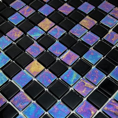 Twilight Black 1x1 Glass Mosaic 12"x12" Pool Tile - Hover