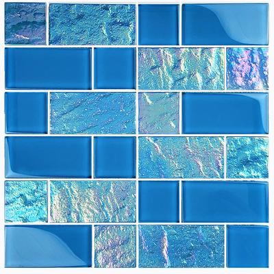 Twilight Azure Mixed Glass Mosaic 12"x12" Pool Tile