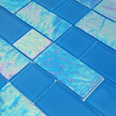Twilight Azure Mixed Glass Mosaic 12"x12" Pool Tile - Hover