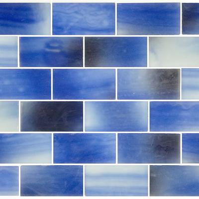 Subway Frosted Sky 2x4 Glass Mosaic 12"x12" Pool Tile