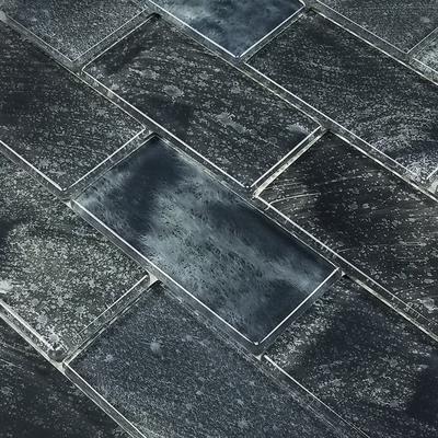 Subway Stratus Gray 2x4 Glass Mosaic 12"x12" Pool Tile - Hover