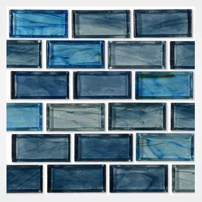 Aquabella Fjord Misty 1x2 Glass Mosaic 12"x12" Pool Tile (FJ-1299)