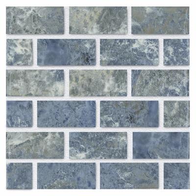 Aquabella Gemstones Turquoise 1x2 Porcelain Mosaic 12"x12" Pool Tile