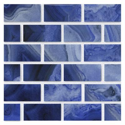 Aquabella Agate Jasper 1x2 Porcelain Mosaic 12"x12" Pool Tile
