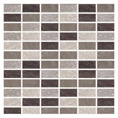 Aquabella Stone Age Straight 1x2 Porcelain Mosaic 12"x12" Pool Tile