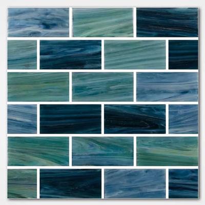Aquabella North Seas Irish 1x2 Glass Mosaic 12"x12" Pool Tile (NS-1215)