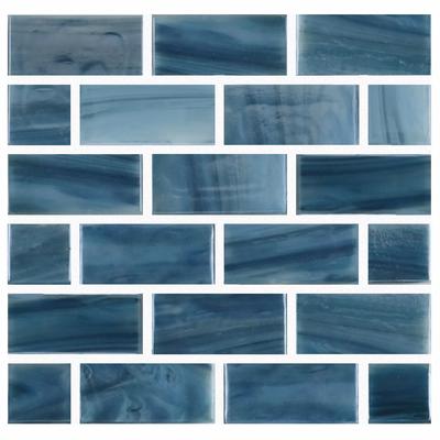 Aquabella North Seas Arctic 1x2 Glass Mosaic 12"x12" Pool Tile (NS-1225)