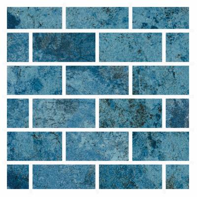 Aquabella Lakes Tahoe 1x2 Porcelain Mosaic 12"x12" Pool Tile