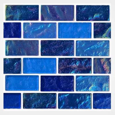 Aquabella Aurora Borealis Crystal 1x2 Glass Mosaic 12"x12" Pool Tile (AB-1210)