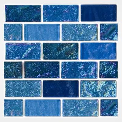 Aquabella Aurora Borealis Mystic 1x2 Glass Mosaic 12"x12" Pool Tile (AB-1212)