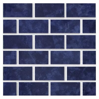 Aquabella Atlantic Deepwater 1x2 Porcelain Mosaic 12"x12" Pool Tile