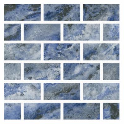 Aquabella Mountains Alps 1x2 Porcelain Mosaic 12"x12" Pool Tile